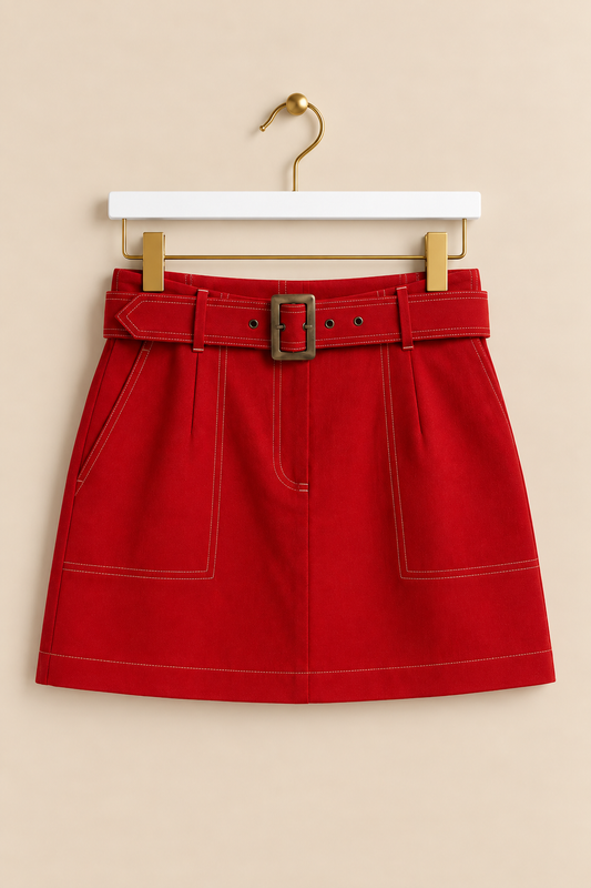 Red Belted Skirt