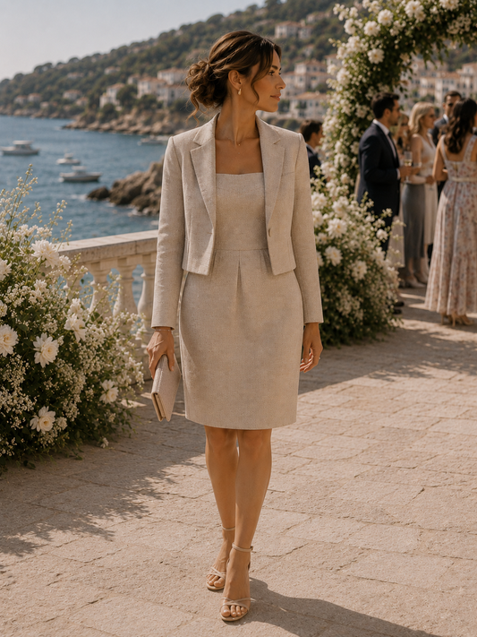Beige Blazer & Dress