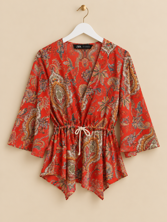 Paisley Kimono Top