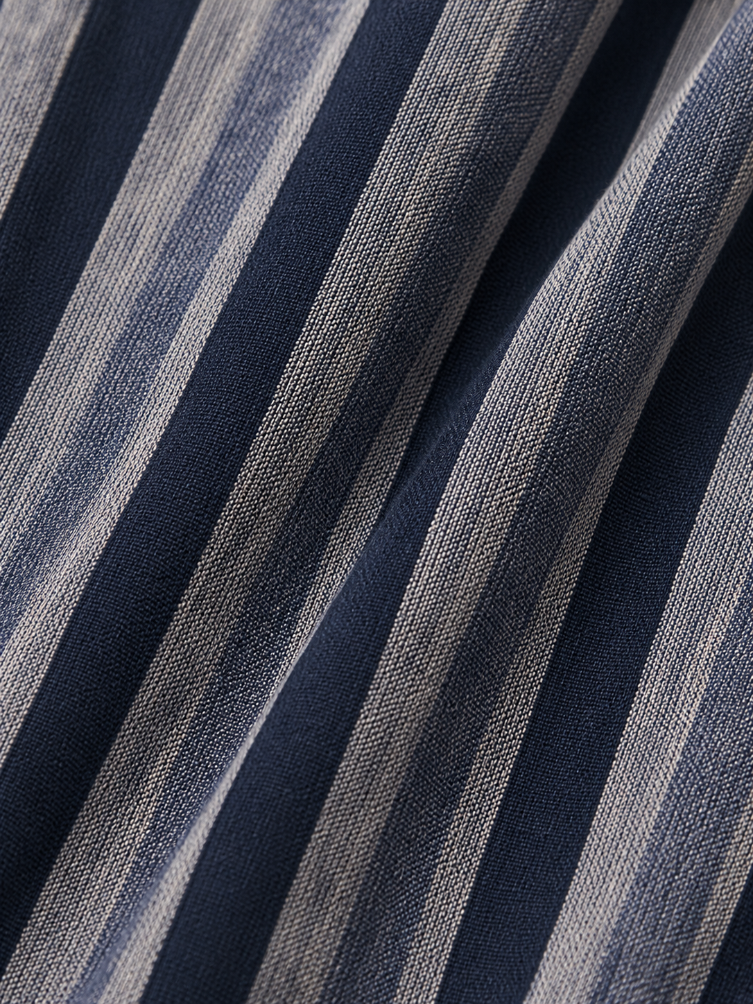 Blue Striped Linen Blend Trousers
