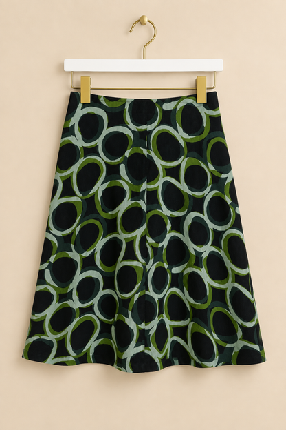 Green & Navy Patterned Skirt