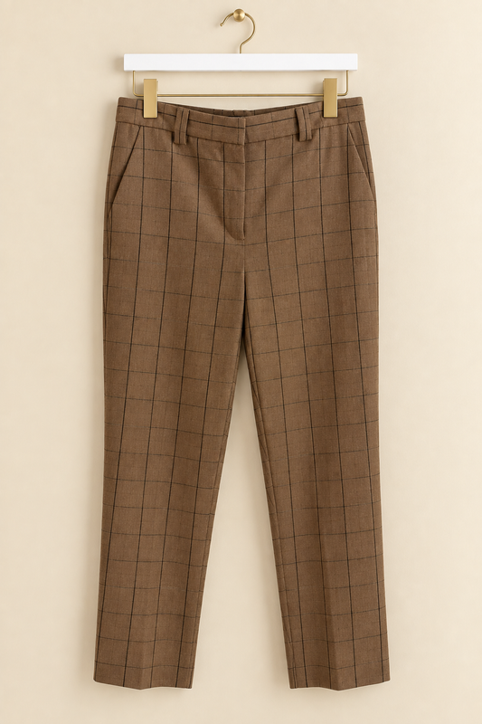 Brown Check Tailored Trousers