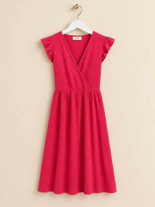 Pink V-Neck Dress