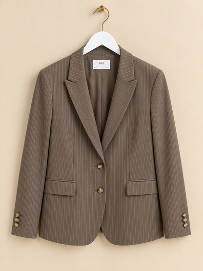 Brown Striped Blazer