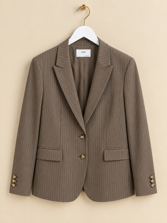 Brown Striped Blazer