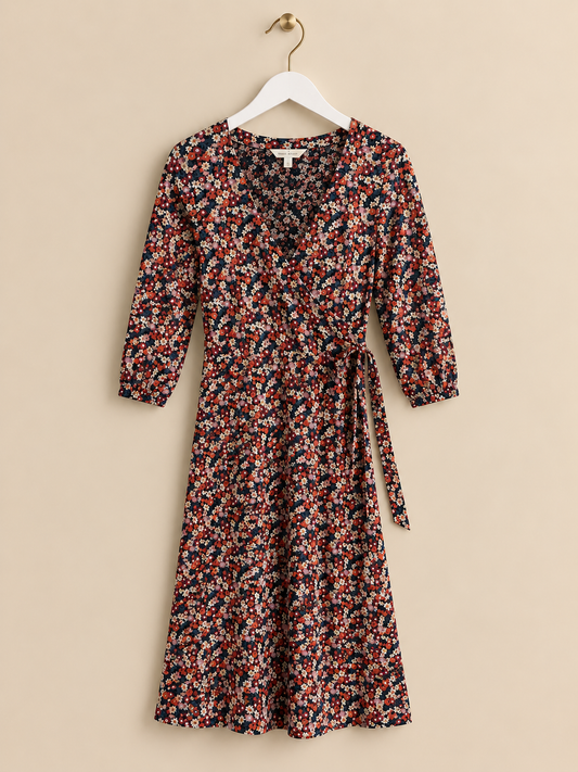 Multi-Coloured Organic Cotton Floral Dress