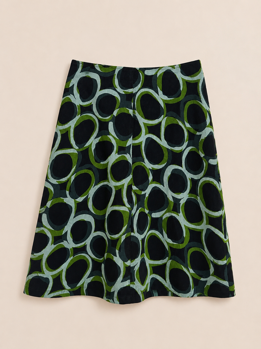 Green & Navy Patterned Skirt