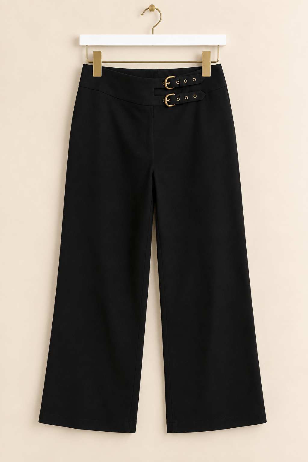 Black Linen Blend Trousers