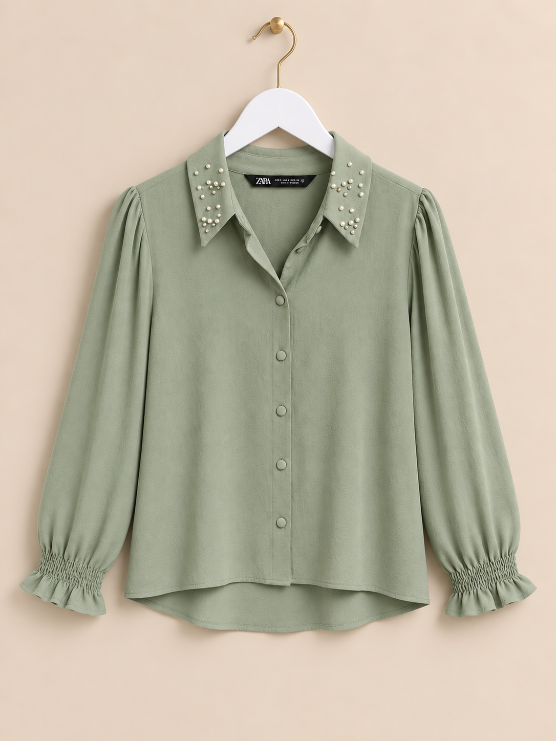 Sage Green Collared Blouse