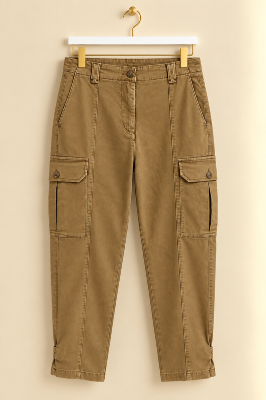 Camel Utility Cargo Trousers