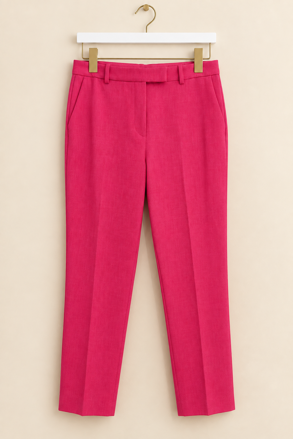 Pink Straight-Leg Trousers