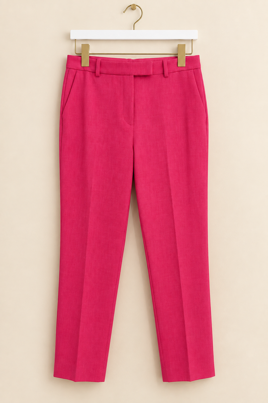 Pink Straight-Leg Trousers
