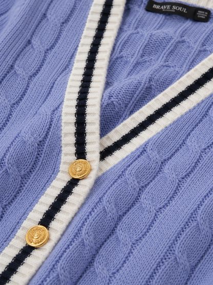Blue V-Neck Cardigan
