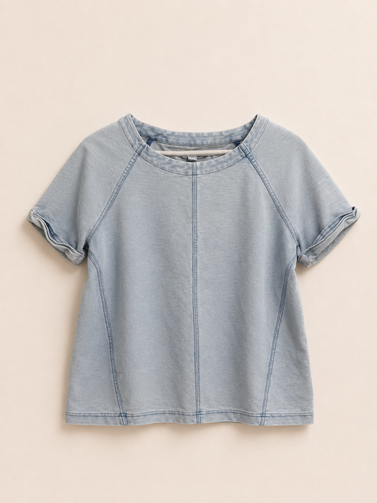 Blue Short Sleeved Top