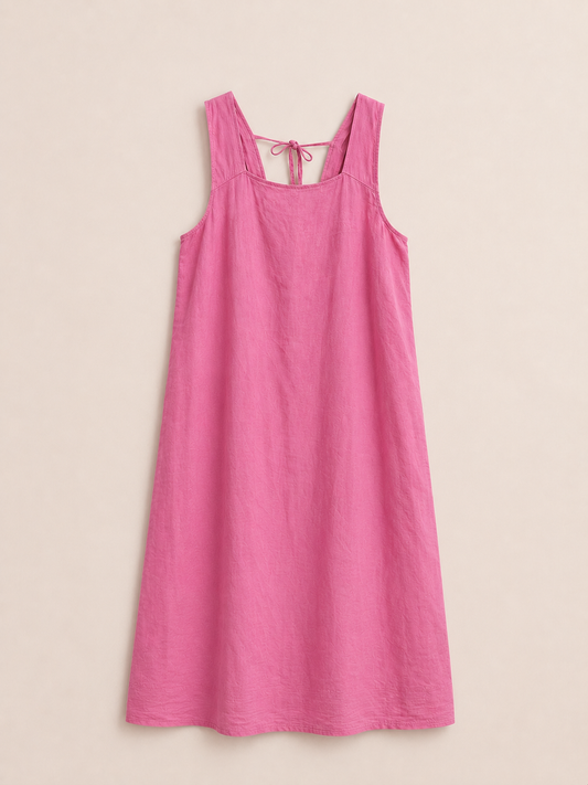Pink Linen Blend Dress