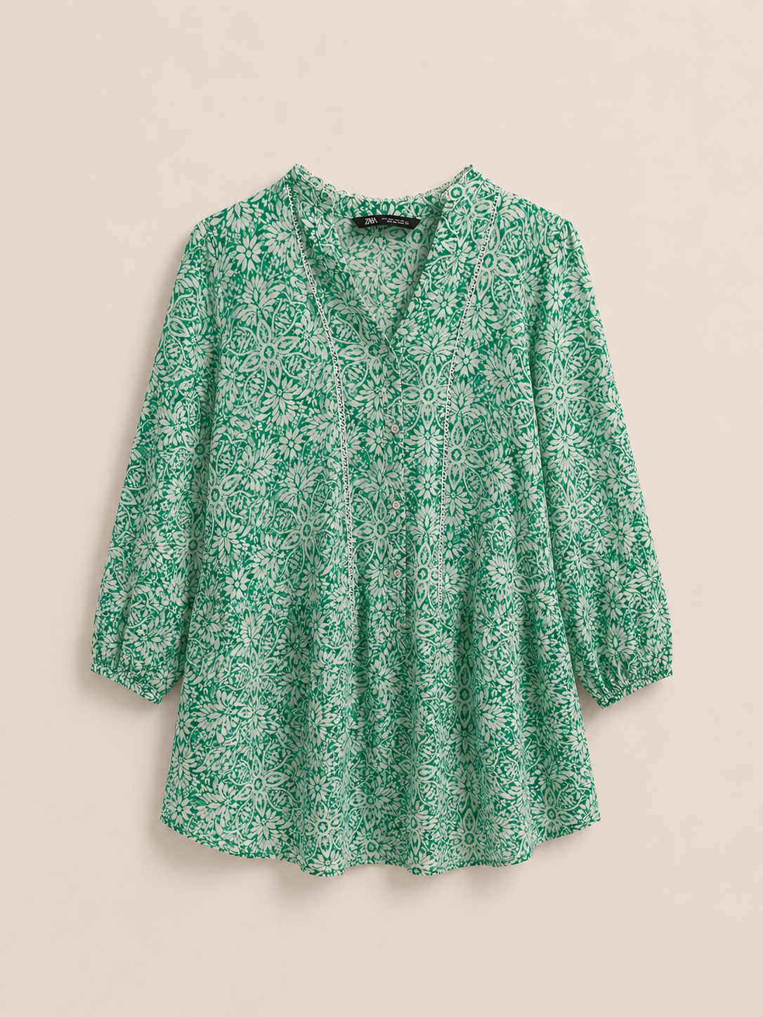 Green Floral Blouse