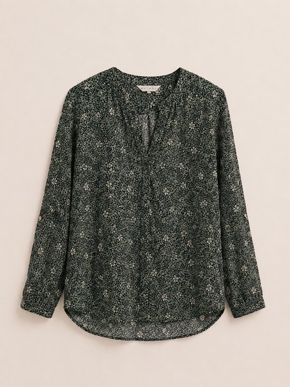 Green Floral Blouse