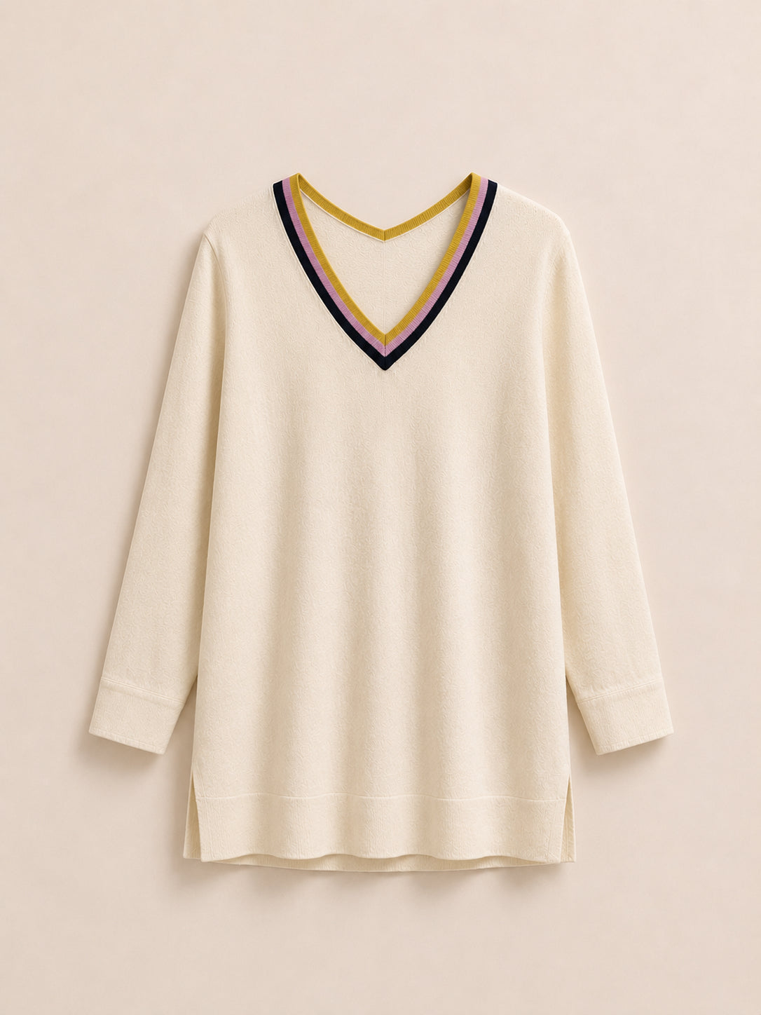 Cream V-Neck Jumper