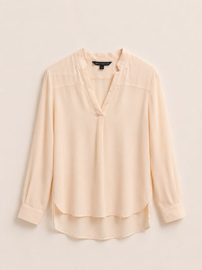 Peach V-Neck Blouse