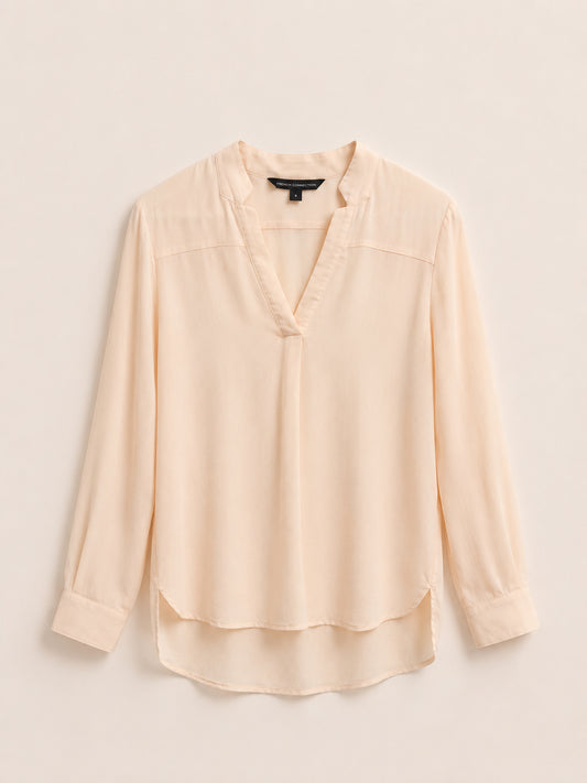 Peach V-Neck Blouse