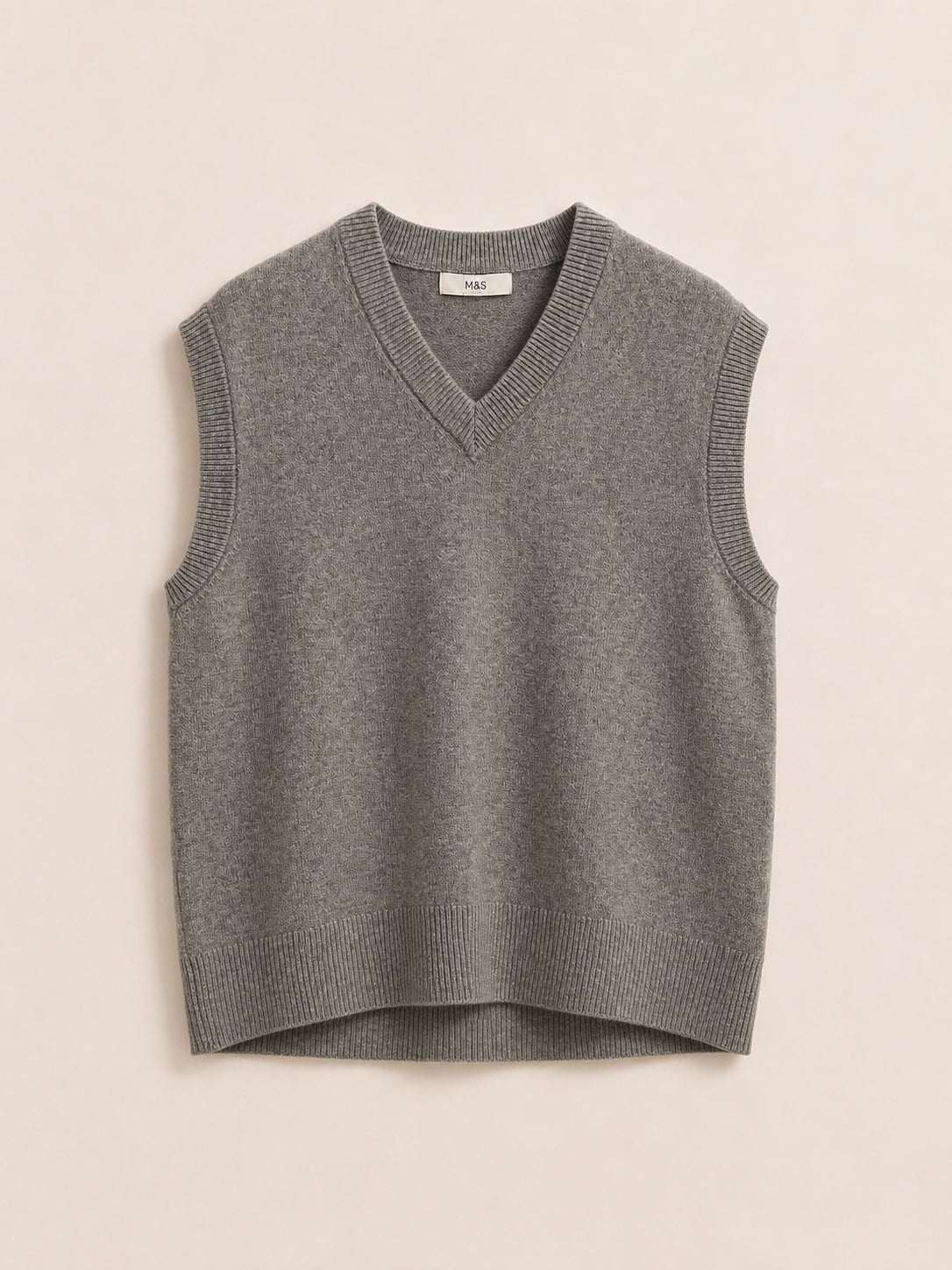 Grey V-Neck Sleeveless Vest