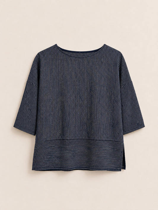 Navy Striped Top