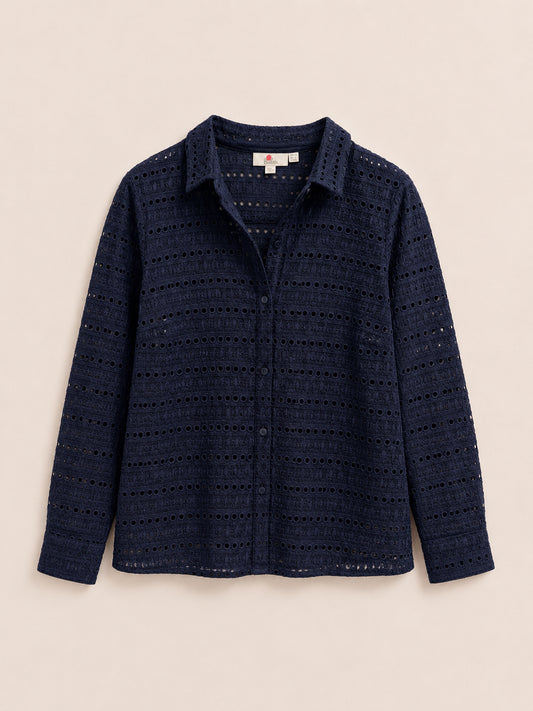Navy Crochet Shirt