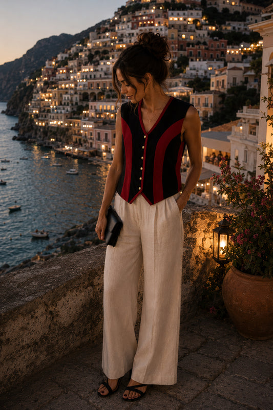 Striped Black & Red Blazer