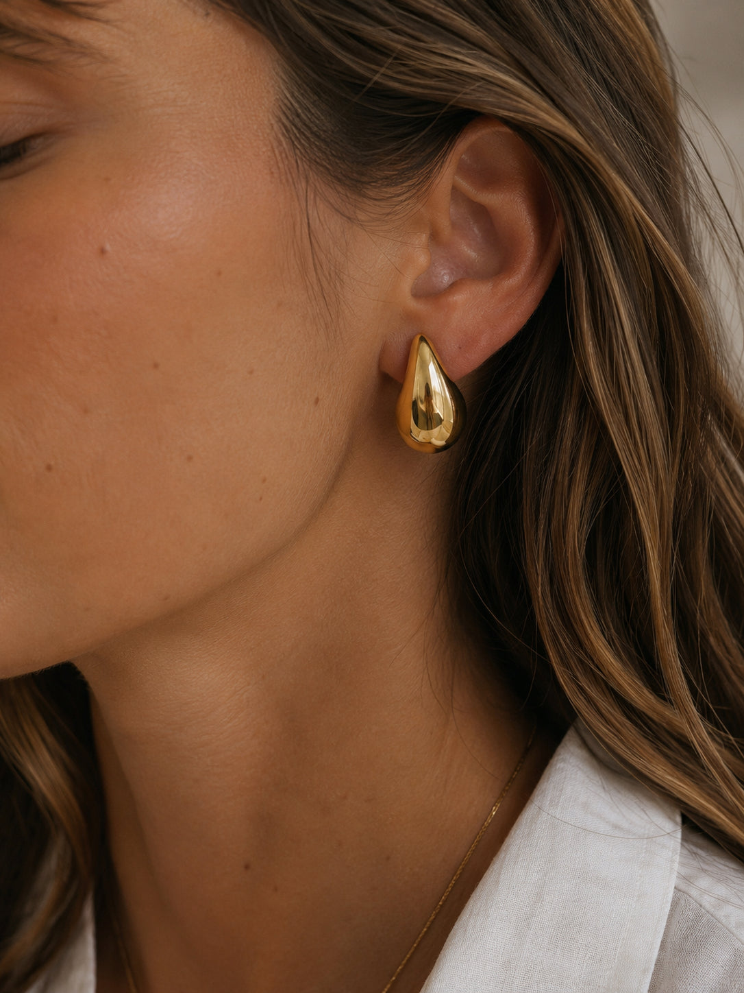 Teardrop Gold Earrings
