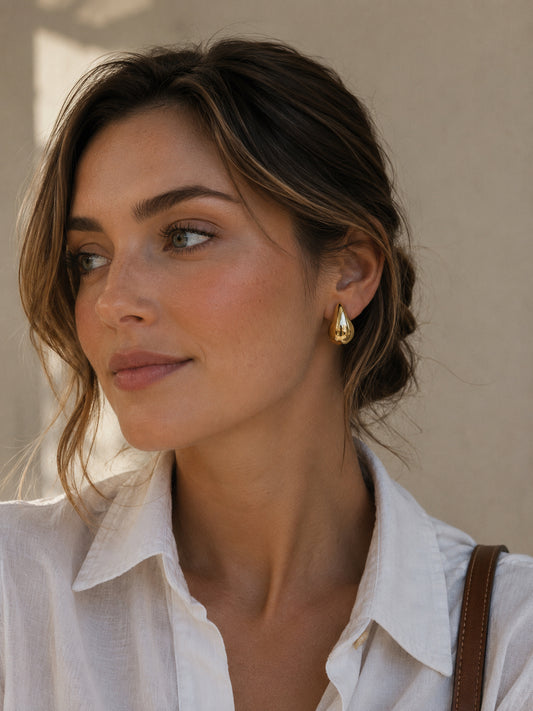 Teardrop Gold Earrings