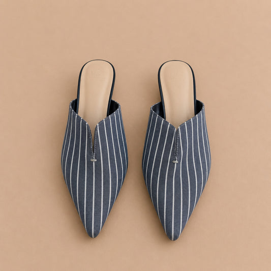 Blue Striped Heels