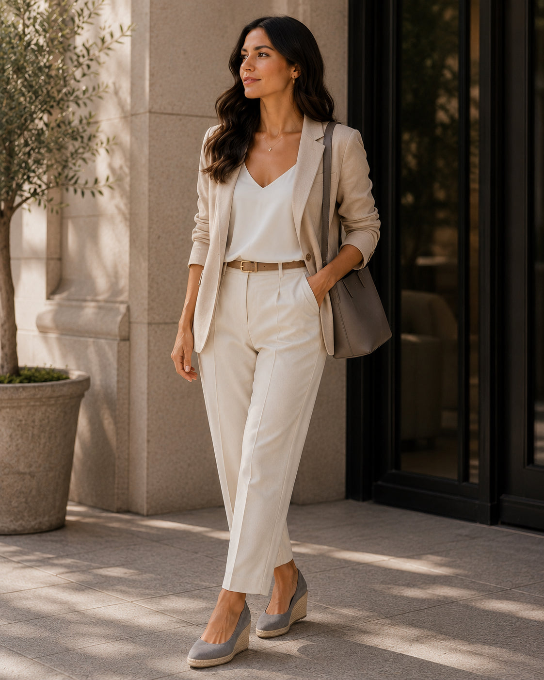 Grey Wedged Sandals