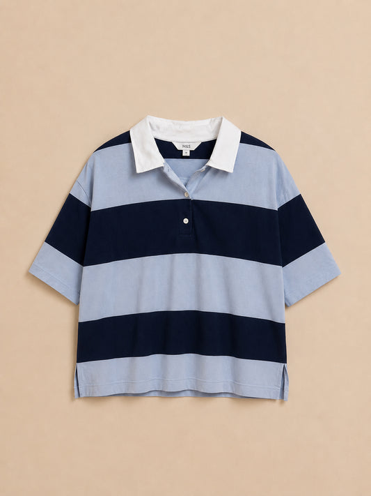 Blue Striped Rugby Top
