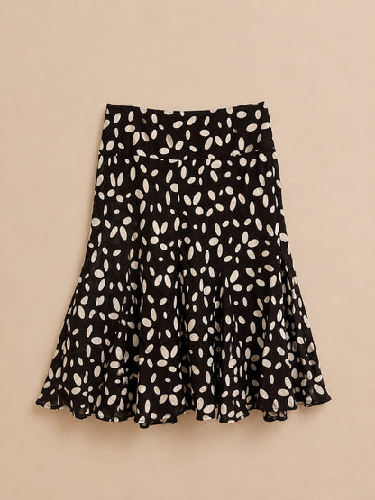 Brown & Cream 100% Linen Skirt