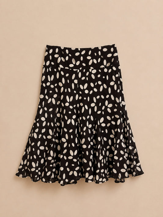 Brown & Cream 100% Linen Skirt