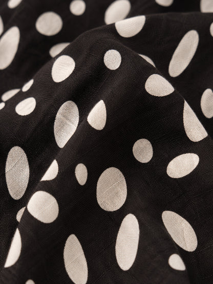 Brown & Cream 100% Linen Skirt