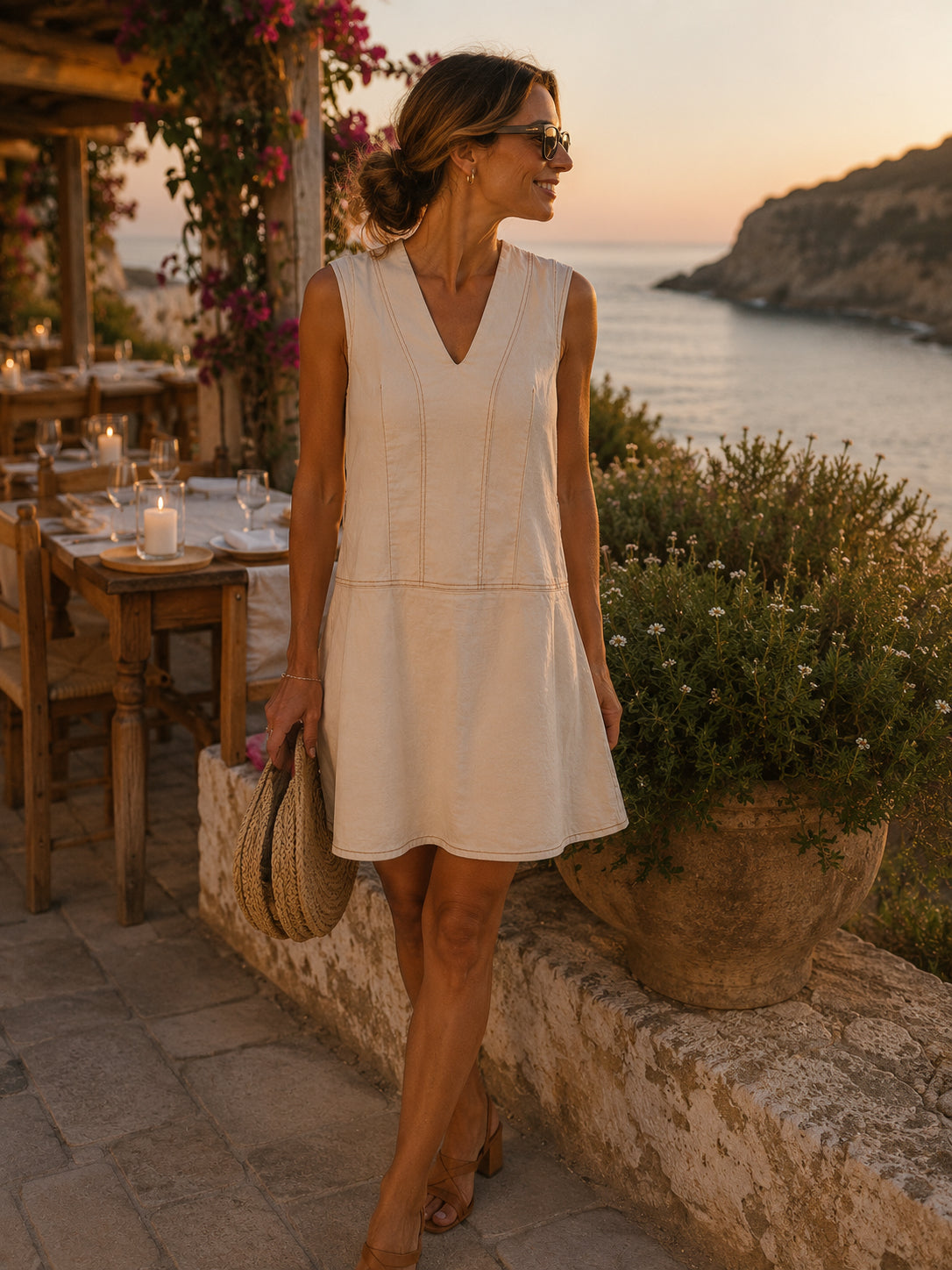 Cream Midi Dress