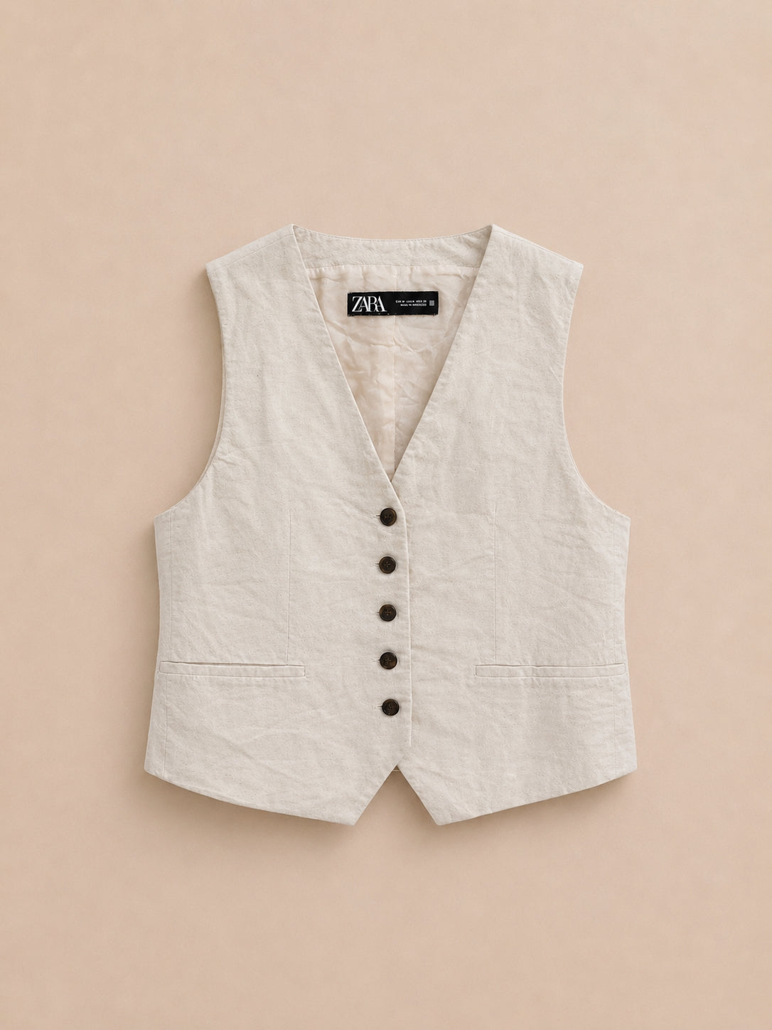 Cream Linen Blend Blazer