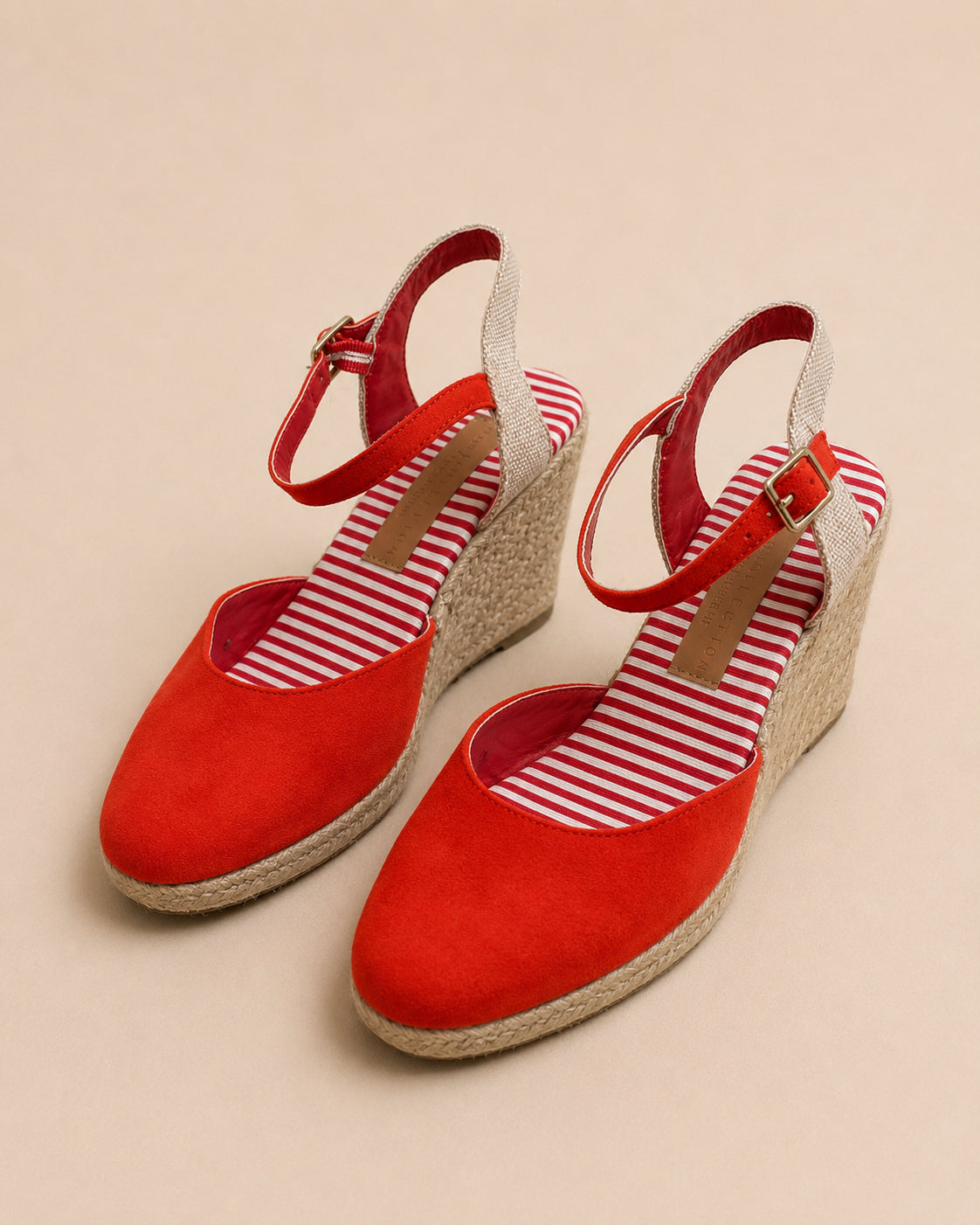 Red Wedged Sandals