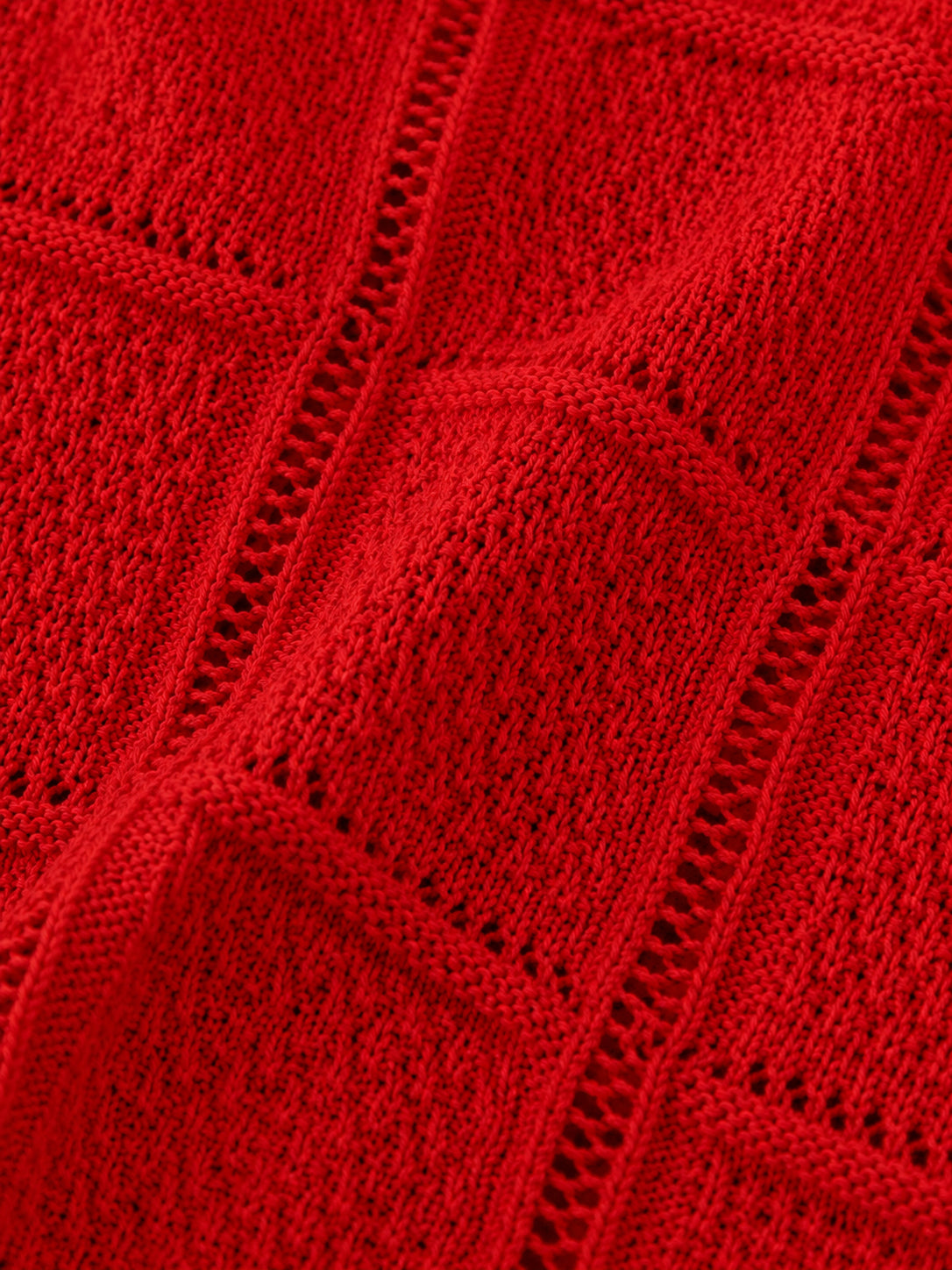 Red V-Neck Collared Top