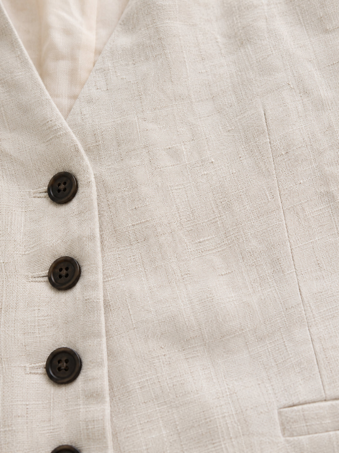 Cream Linen Blend Blazer