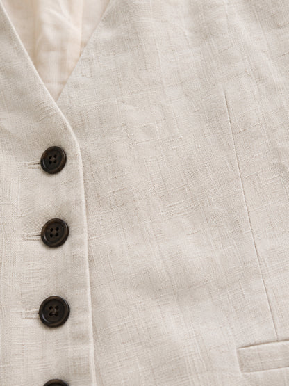 Cream Linen Blend Blazer