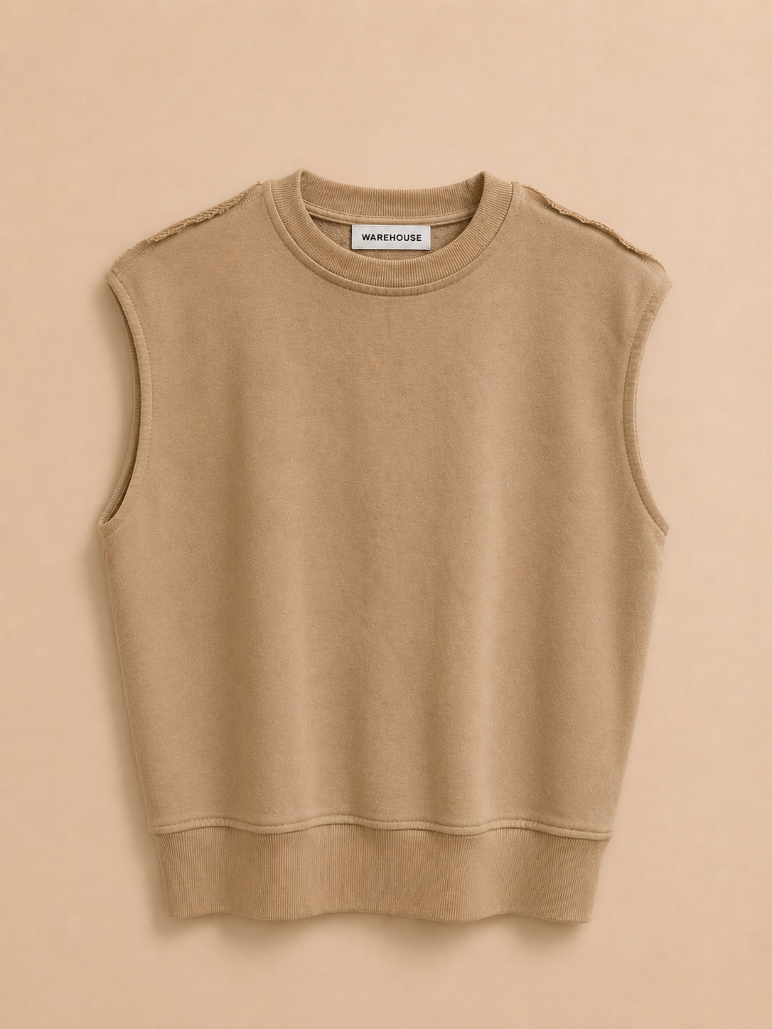 Beige Sleeveless Jumper