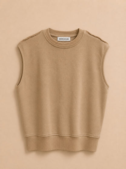 Beige Sleeveless Jumper