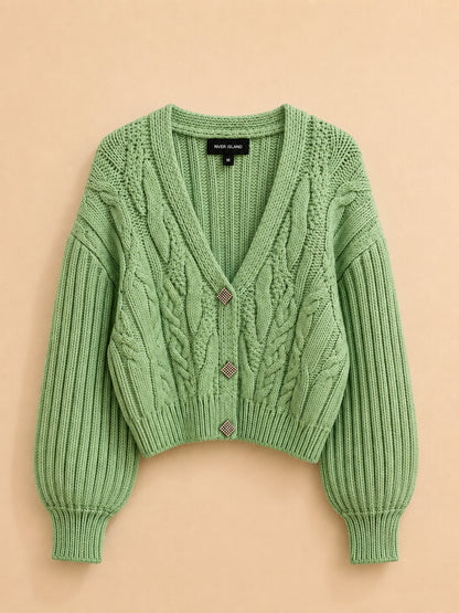 Green Chunky Cardigan