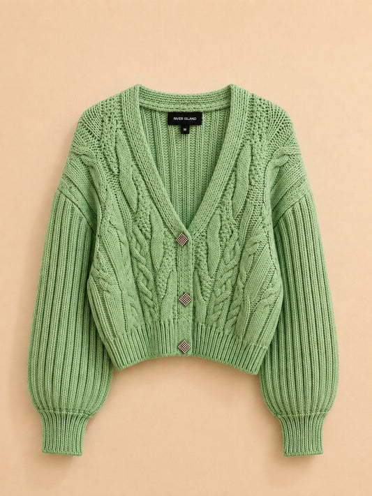 Green Chunky Cardigan