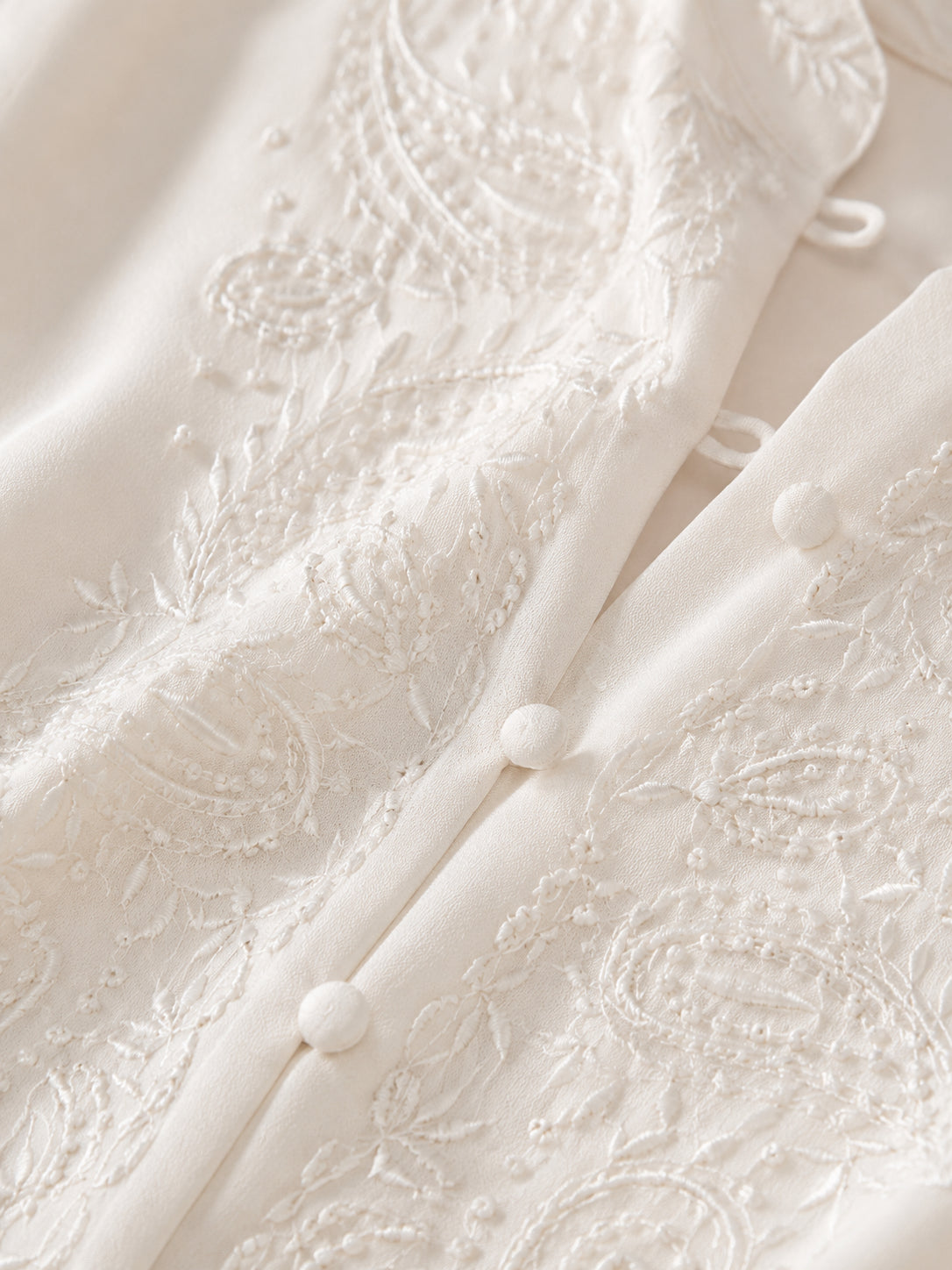 Cream Embroidered Shirt