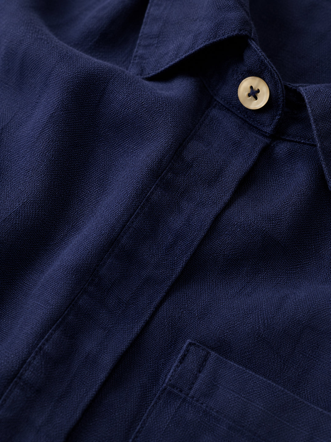 Navy Linen Blend Shirt