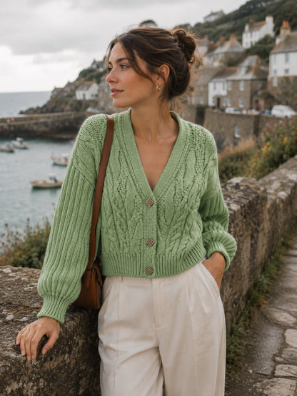 Green Chunky Cardigan