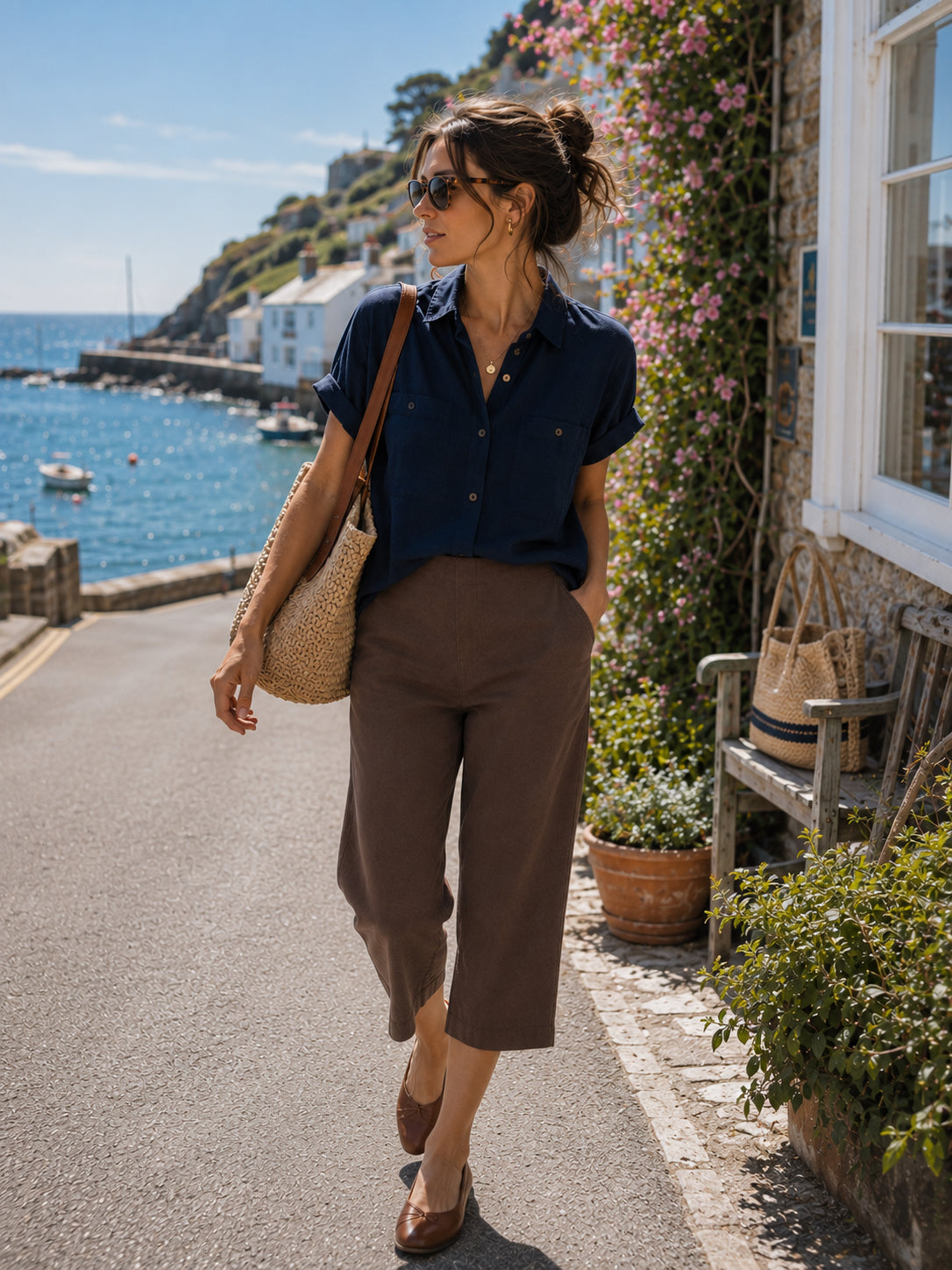 Brown Cropped Trousers